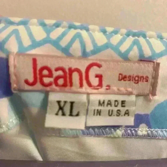 Beautiful Jean G Blue Pattern Shift Above the Knee V Neck Dress - Picture 2 of 4